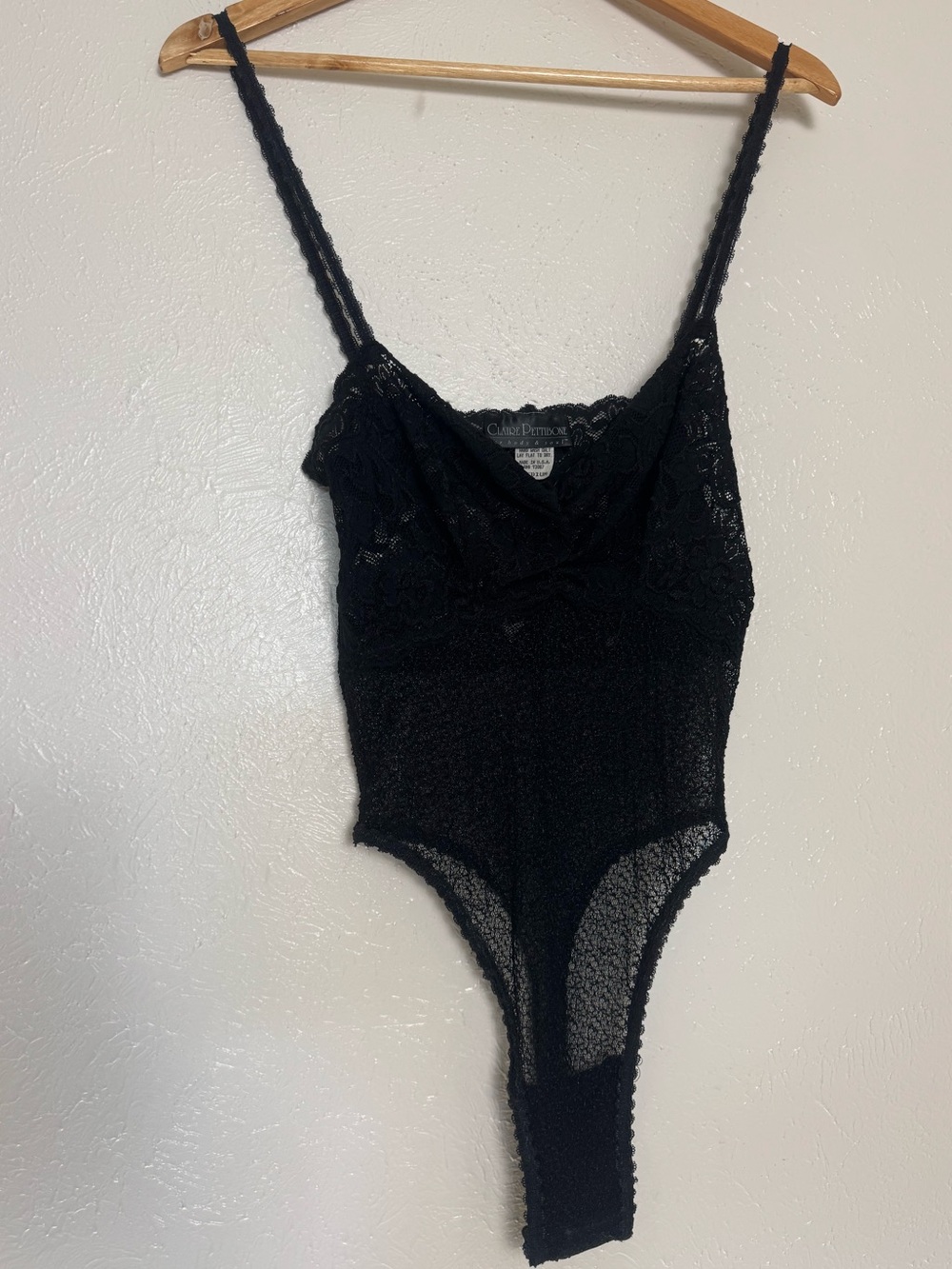 Claire Pettibone Black Lace Cami Bodysuit